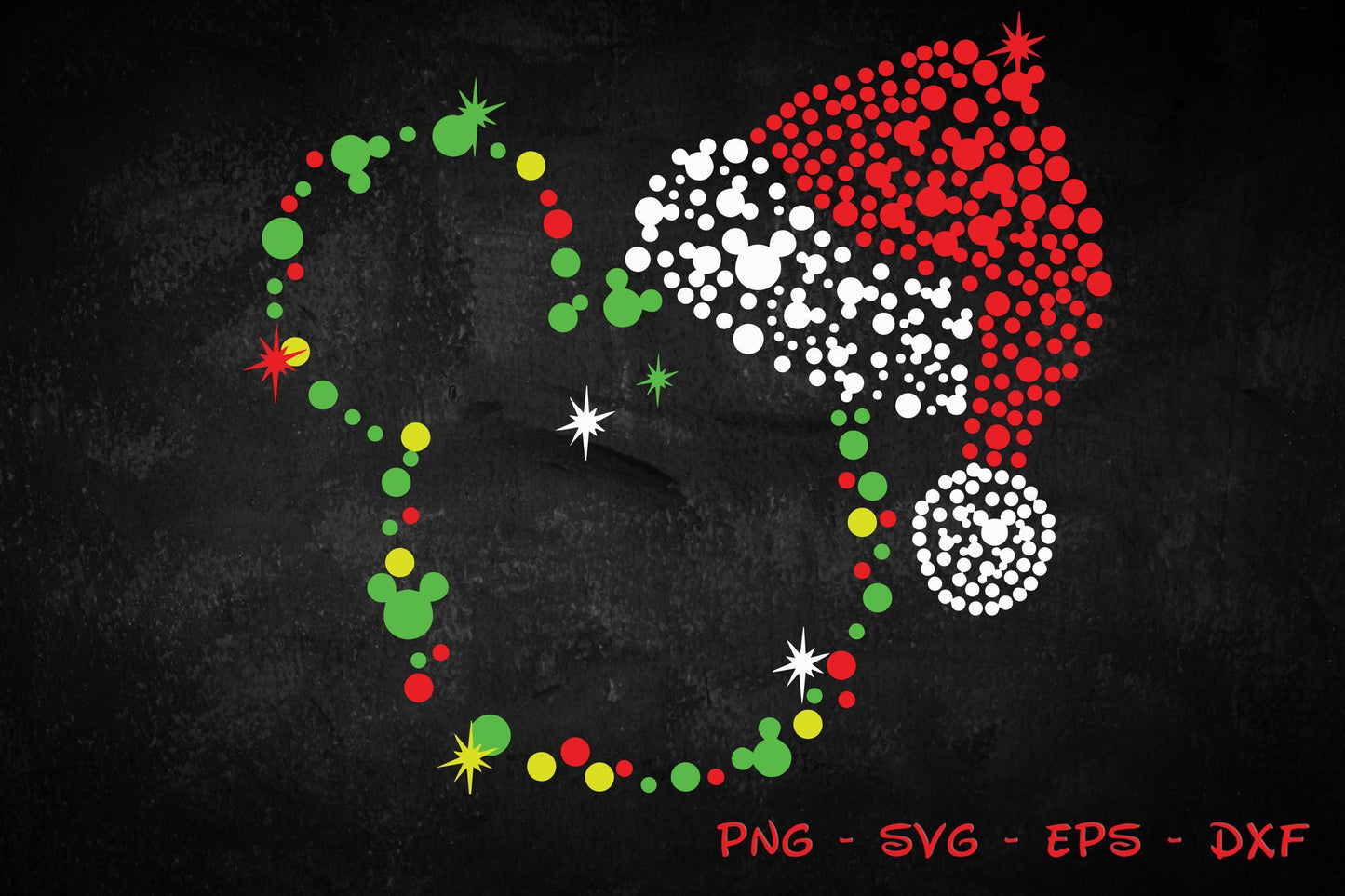 Mickey Mouse Christmas Santa Head svg png , Mickey Mouse And Friends Shirt Design Png, Trendy Merry Christmas svg Png