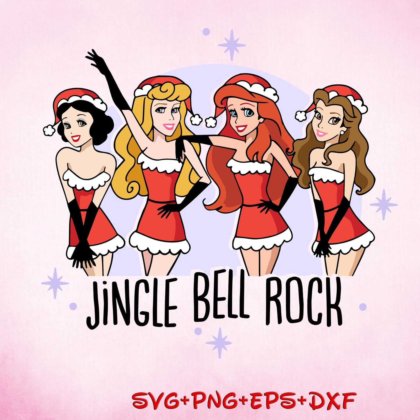 Princess Ariel Belle Aurora Snow White Jingle Bell Rock Mean Girls PNG images Bundle