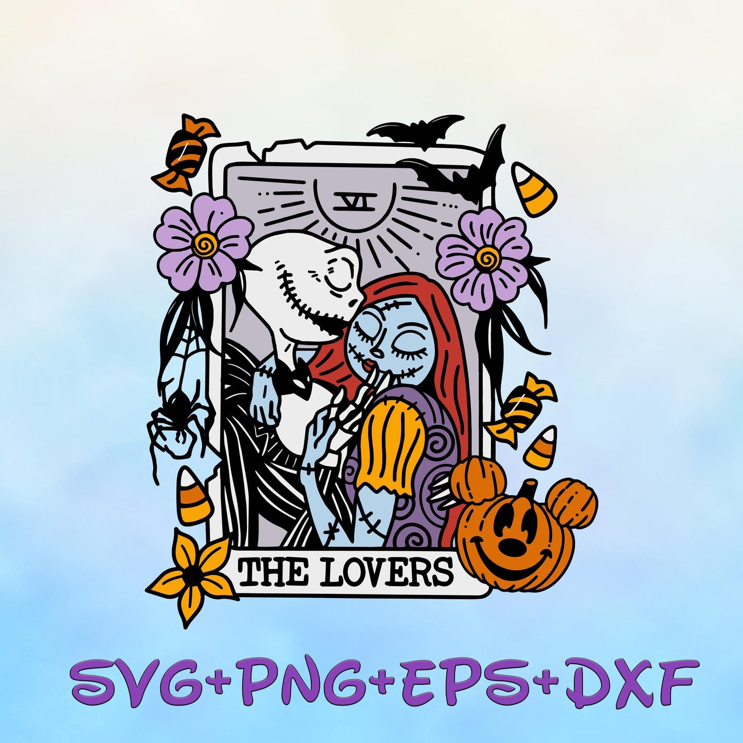 Nightmare Before Christmas Tarot Cards Halloween Svg, Halloween Nightmare Svg, Horror Halloween Svg, Spooky Season Svg, Trick Or Treat Svg