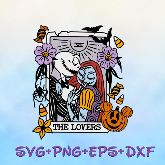 Nightmare Before Christmas Tarot Cards Halloween Svg, Halloween Nightmare Svg, Horror Halloween Svg, Spooky Season Svg, Trick Or Treat Svg