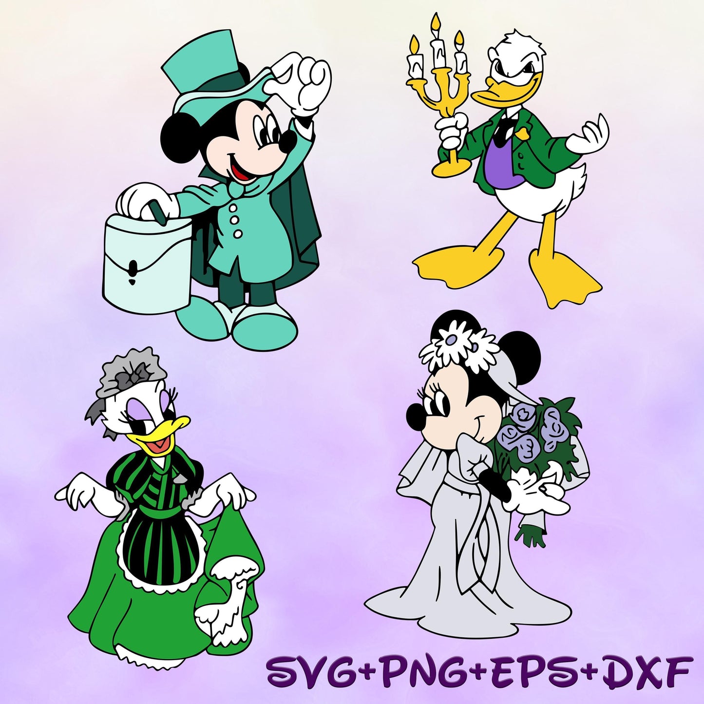 Mickey And Friends Haunted House Pals SVG Bundle, Haunted Mansion SVG, Disney Friends Halloween SVG