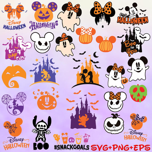 Halloween Mouse head SVG Bundle, Halloween Mouse And Friends, Trick Or Treat Svg, Spooky Vibes, ghosts svg, bats svg, halloween candy svg