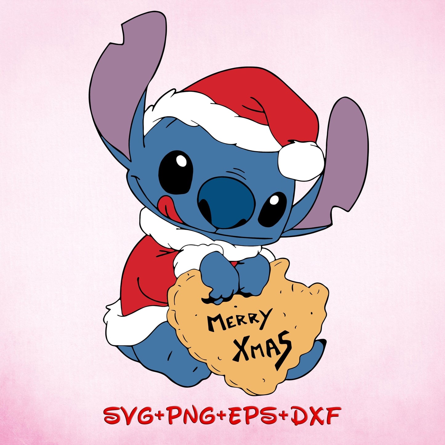 Christmas Cookie Stitch SVG, Stitch Santa Hat Christmas Svg, Merry Christmas Svg, Santa Claus Svg, Lilo and Stitch images bundle
