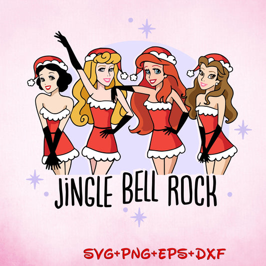Princess Ariel Belle Aurora Snow White Jingle Bell Rock Mean Girls PNG images Bundle