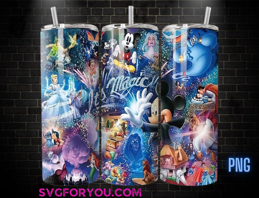 Its Magic Mickey Mouse 20oz Skinny Tumbler Template PNG, Mickey Skinny Tumbler Wrap Design PNG File Digital Download