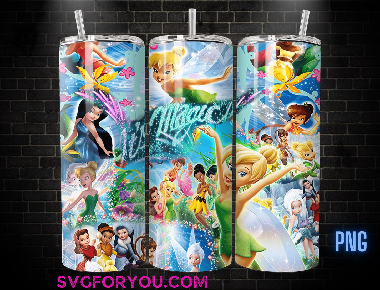 Its Magic Tinkerbell 20oz Skinny Tumbler Template PNG, Mickey Skinny Tumbler Wrap Design PNG File Digital Download