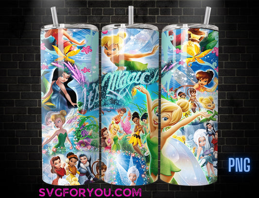 Its Magic Tinkerbell 20oz Skinny Tumbler Template PNG, Mickey Skinny Tumbler Wrap Design PNG File Digital Download