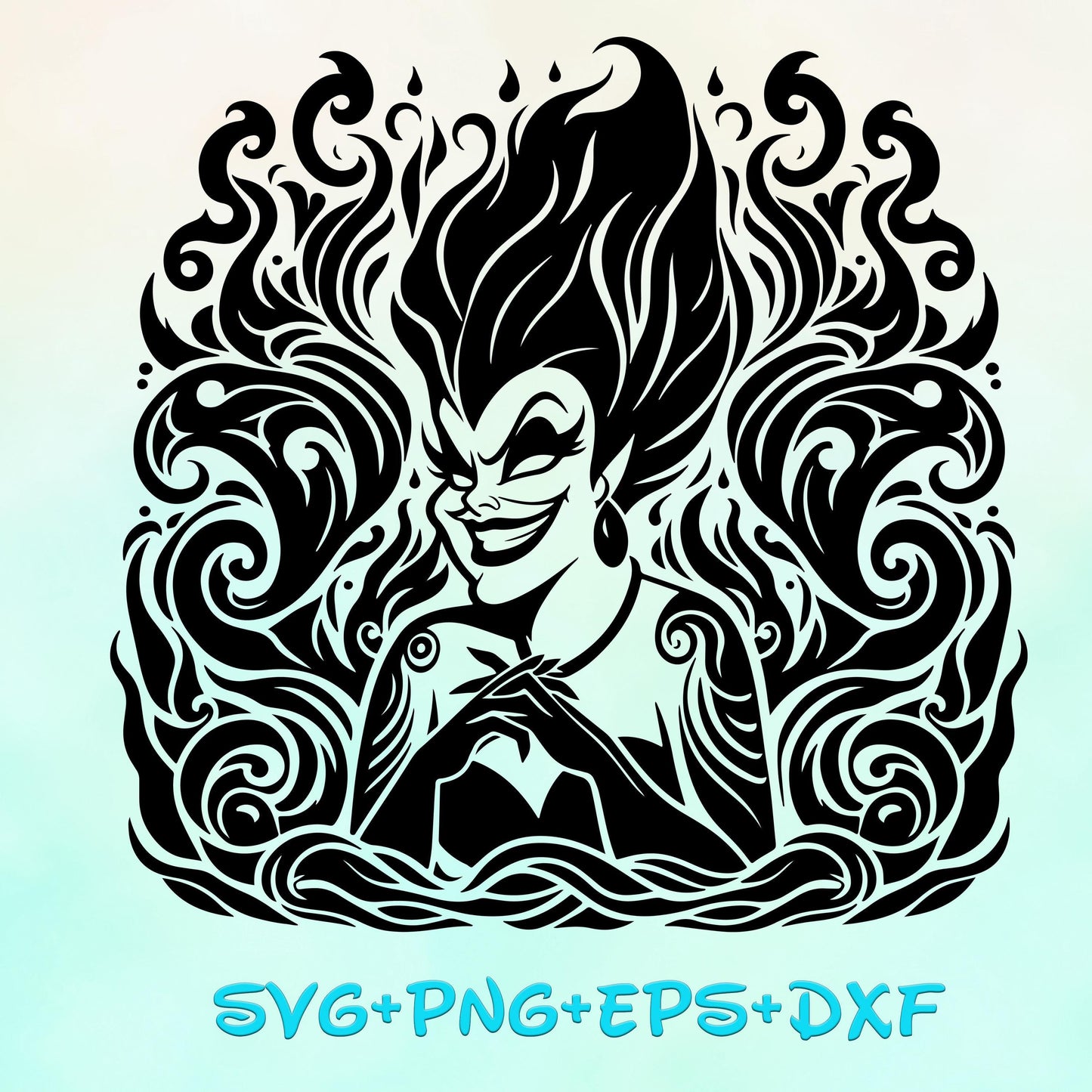 Ursula Villains Mandala SVG, The Little Mermaid , Zentangle Silhouette Cut Files, Png, Printable, Sublimation Design
