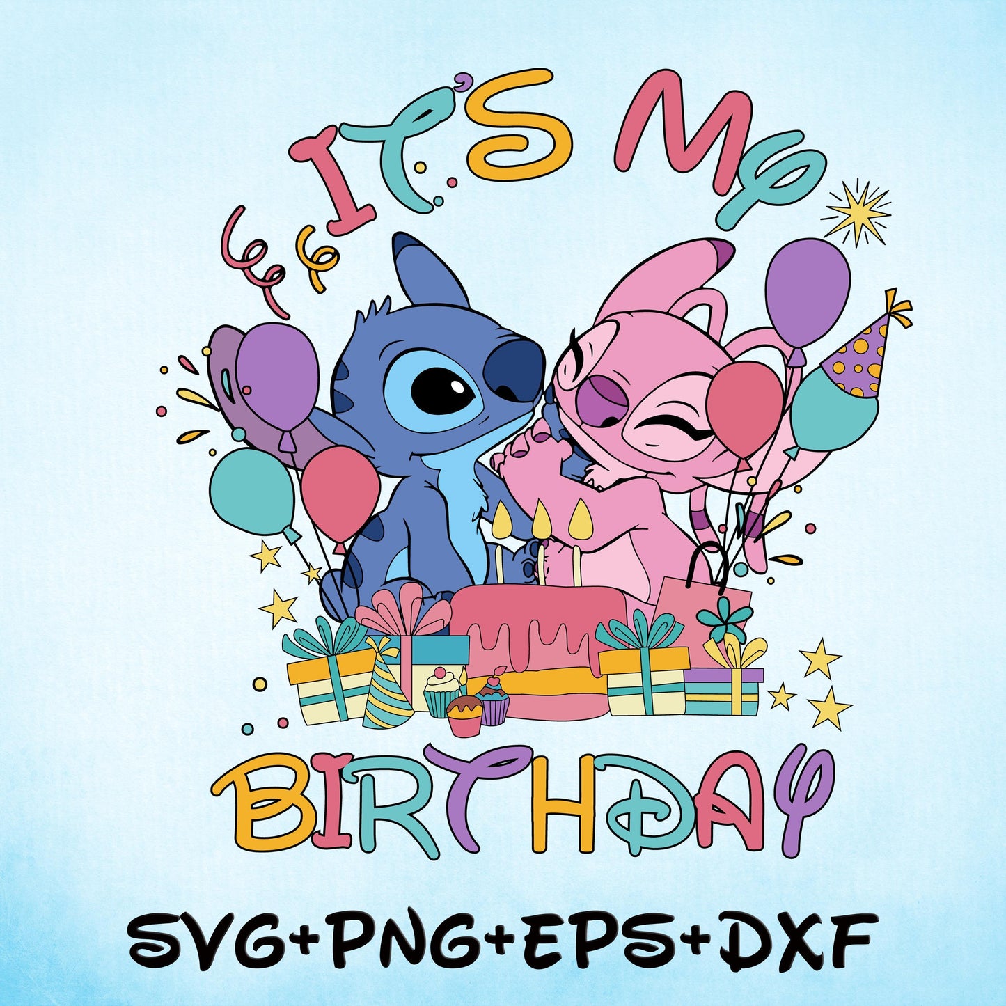 STITCH and Angel Birthday Cake svg, Its My Birthday SVG Png, Happy Birthday svg png, Family Vacation Png, Magical Kingdom images bundle