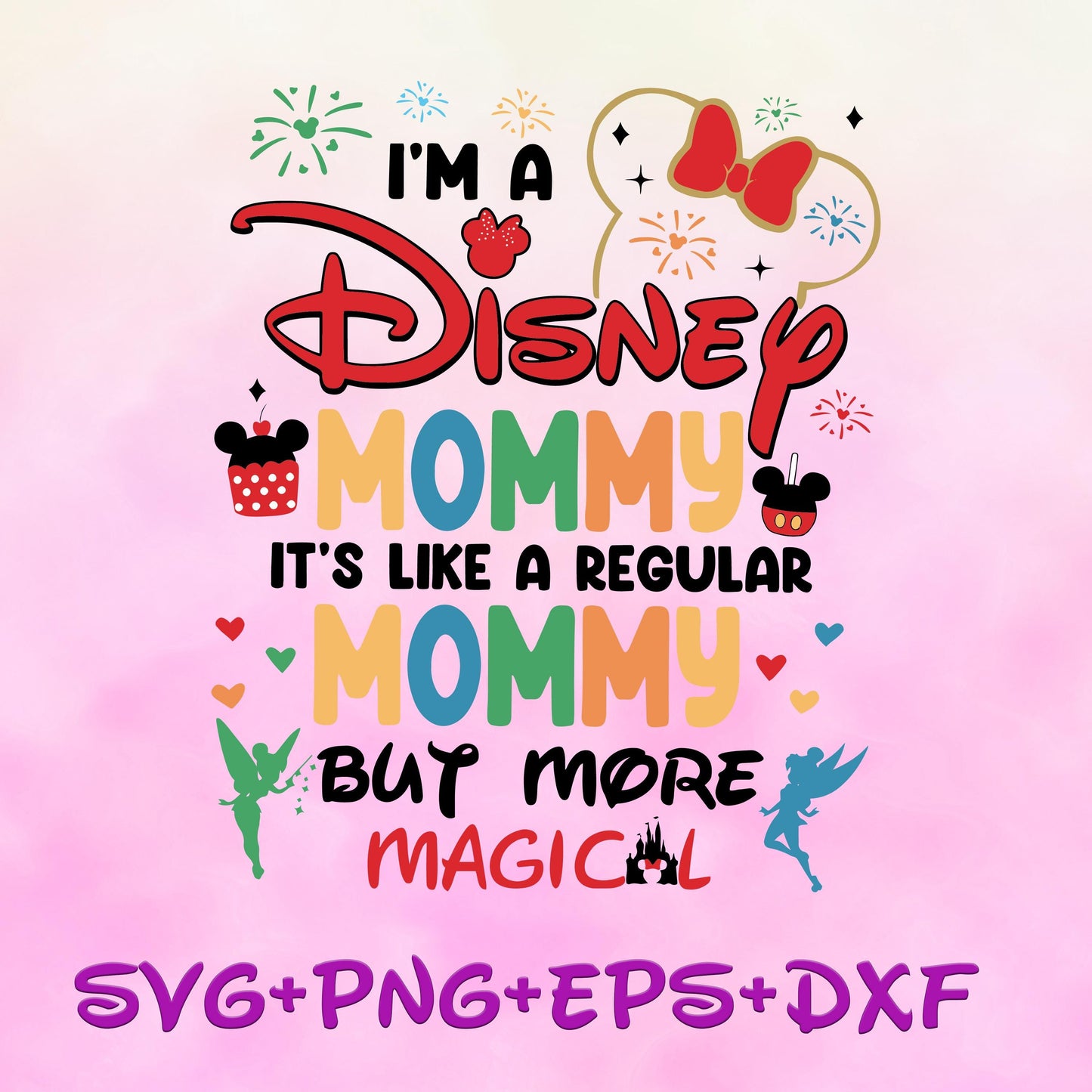 Mickey and Friends, Im A Disney Mommy Its Like A Regular Mommy SVG, Family Vacation Png, Family Shirt Png, Vintage Kingdom Png