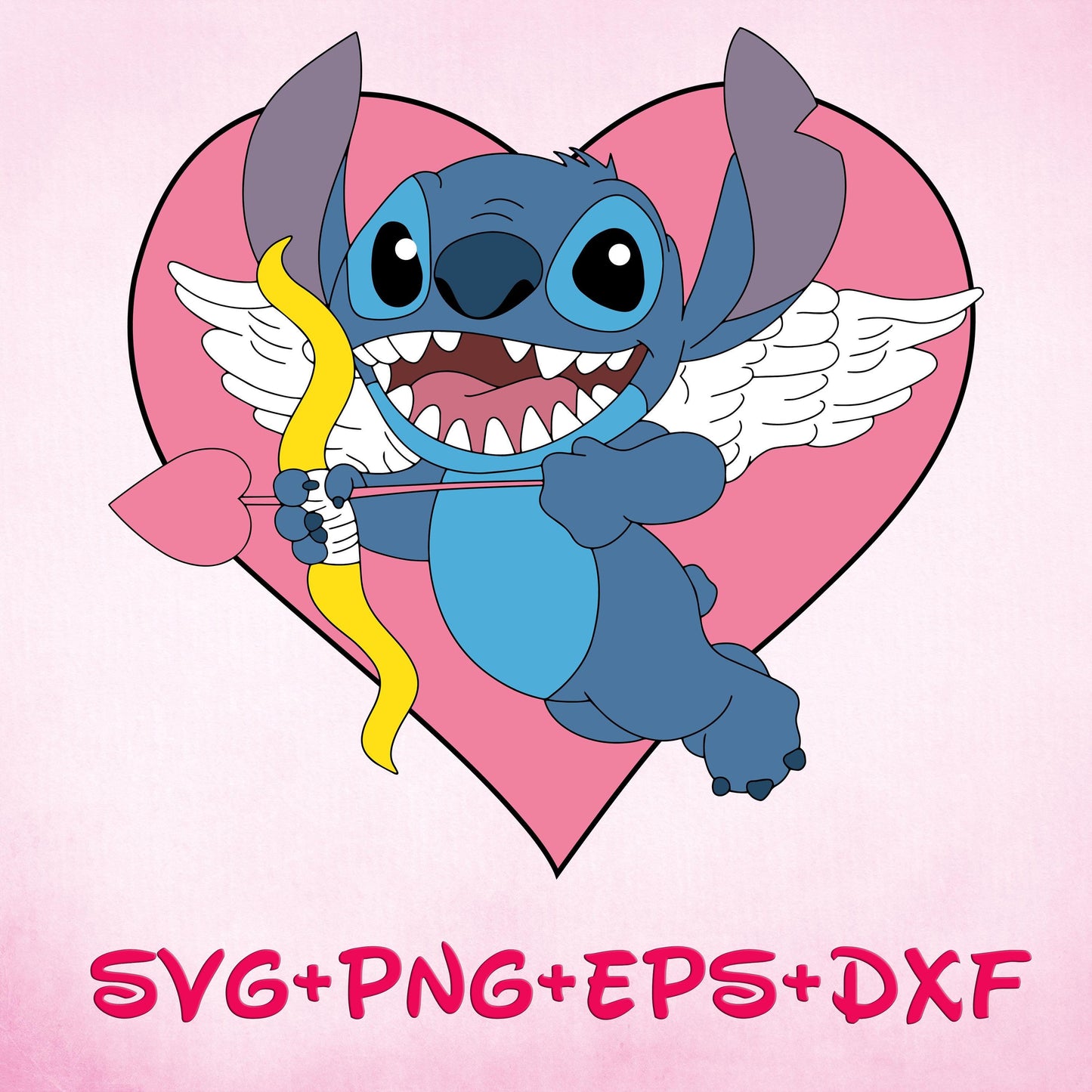 Stitch Cupid Love Heart Valentine SVG png, You Are My Valentine Svg, Valentines Day Svg, My Valentine Svg, Stitch Svg, Stitch Love Svg