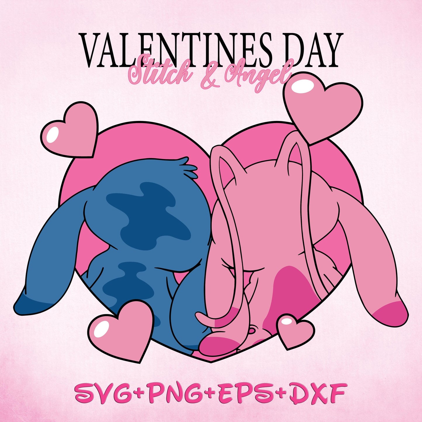 Angel Stitch Kiss Valentine SVG png, You Are My Valentine Svg, Valentines Day Svg, My Valentine Svg, Stitch Svg, Stitch Love Svg