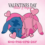 Angel Stitch Kiss Valentine SVG png, You Are My Valentine Svg, Valentines Day Svg, My Valentine Svg, Stitch Svg, Stitch Love Svg