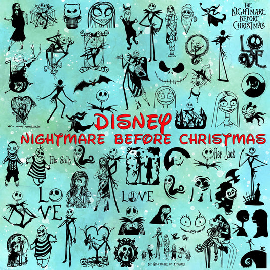 The Nightmare Before Christmas Svg Bundle, Jack Skellington, Night Before Christmass Clipart, Cricut, Digital Vector Cut File images bundle