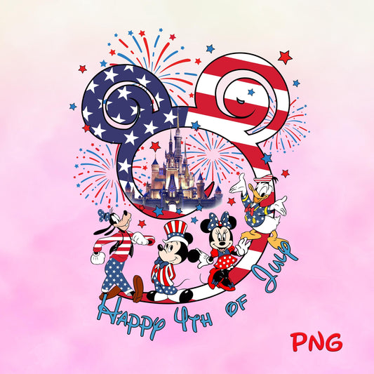 Mickey and Friends 4th Of July Fireworks PNG, Independence Day Png, Fourth Of July, Memorial Day Freedom, Patriotic Png, America Png