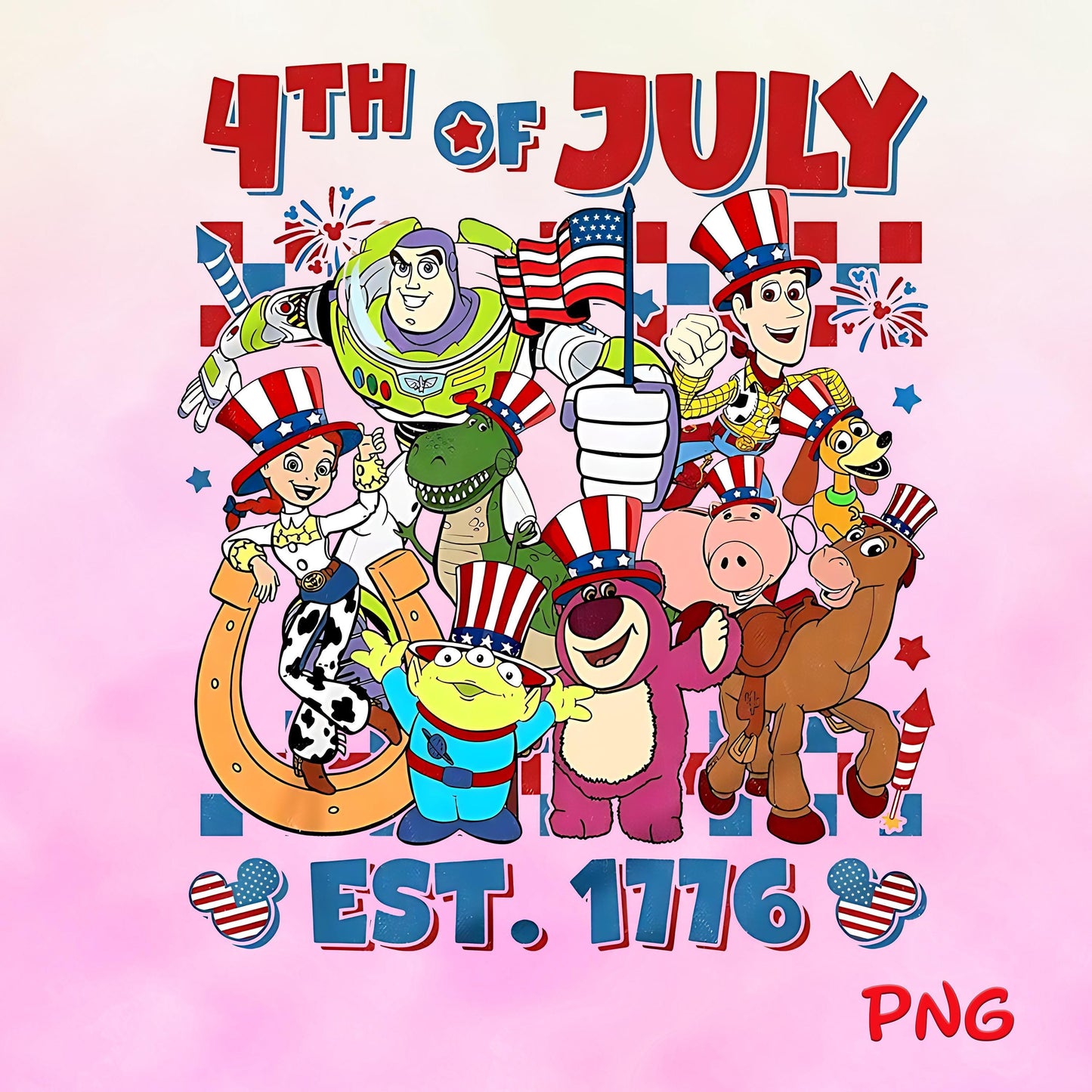 Toy Story 4th Of July Est 1776 Png, Independence Day png , Fourth Of July, Memorial Day Freedom, Patriotic Png, USA Png, America Png