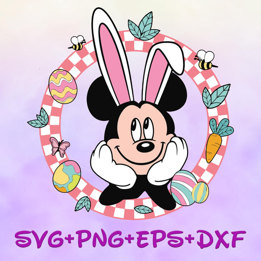 Mickey Mouse Mouse Easter Svg, Happy Easter Svg, Character Face svg, Easter Egg Svg, Bunny Svg, Mouse Easter Shirt, Easter Sublimation