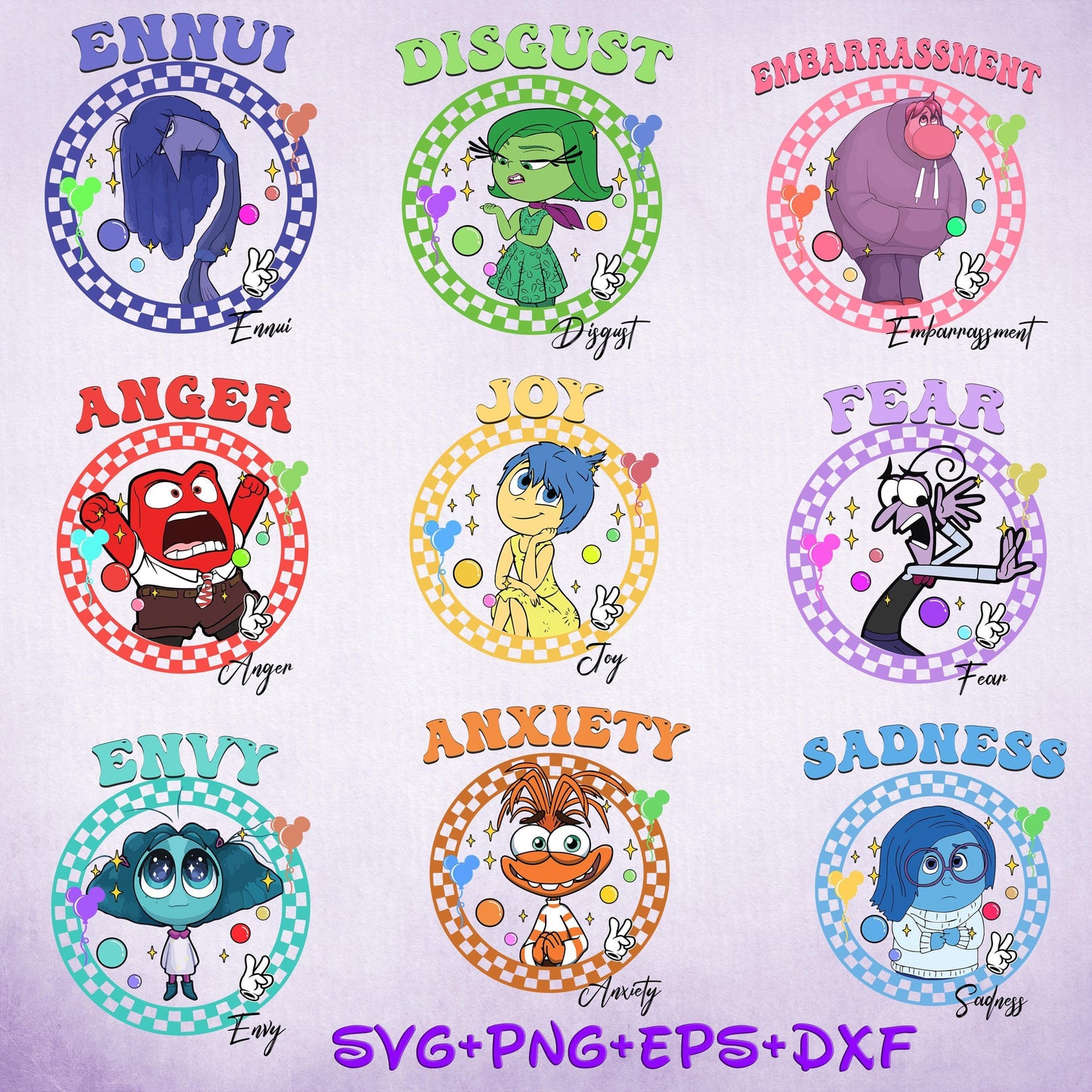 Inside Out Friends Svg Bundle, Family Trip, Core Memory Day Svg, Magical Kingdom, Vacay Mode, Character Cartoon,Speech Therapy