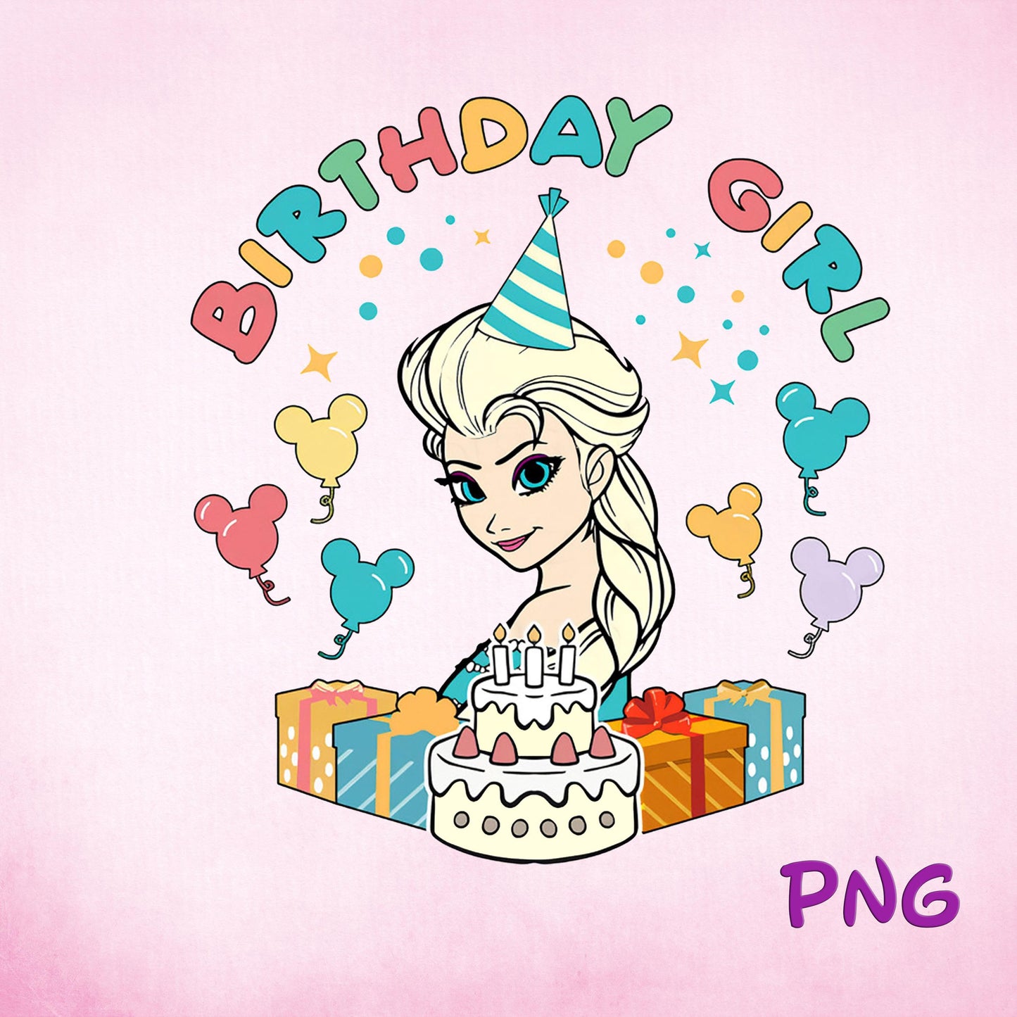 Frozen Birthday Party Princess, Princess Elsa Anna Let it Go png, Birthday Girl Files For Sublimation images bundle