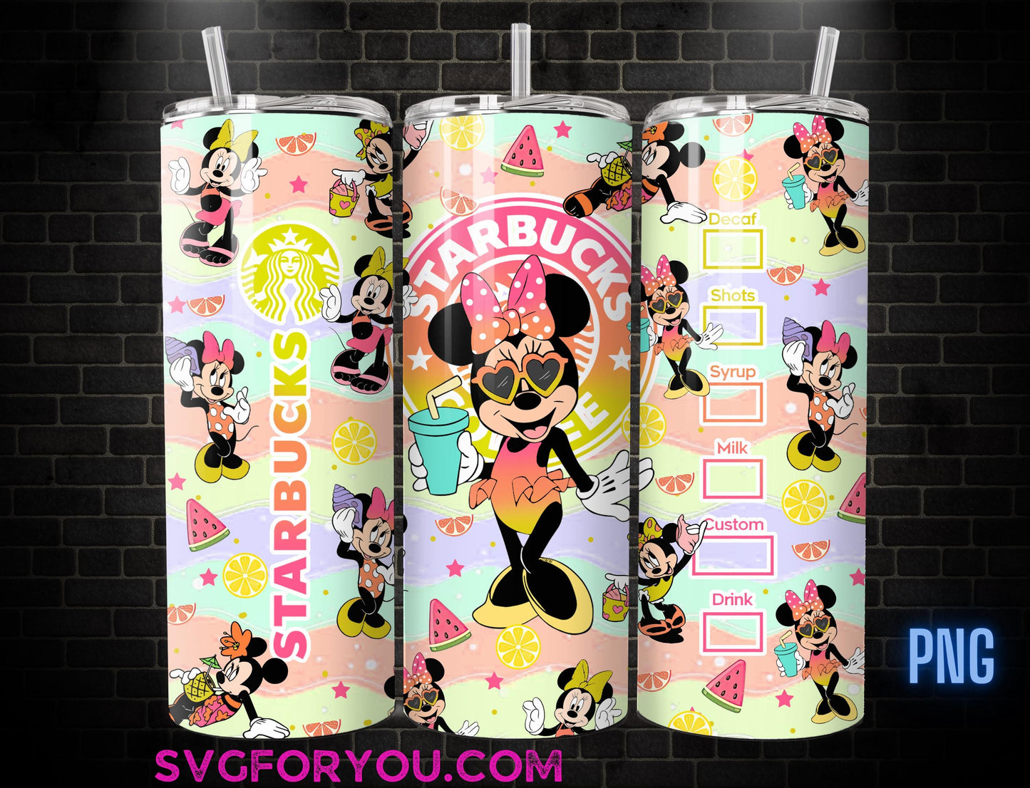Minnie Mouse Summer Beach Vacation 20 oz Skinny Tumbler, Mickey Mouse Sublimation Design Template, Mickey Spring png