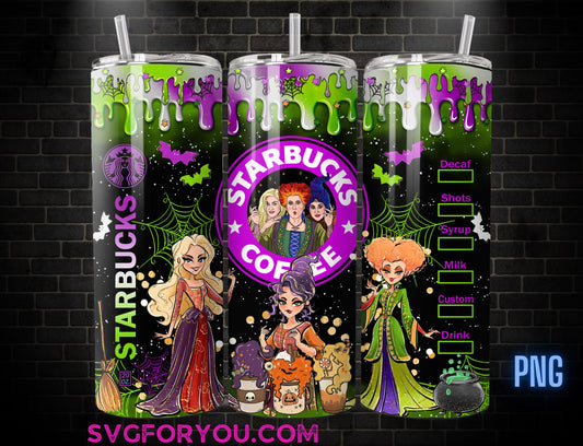 Hocus Pocus Drip Tumbler Wrap, Halloween Tumbler Wrap, Witch Wrap PNG, Sublimation Design, Skinny 20oz Tumbler Wrap