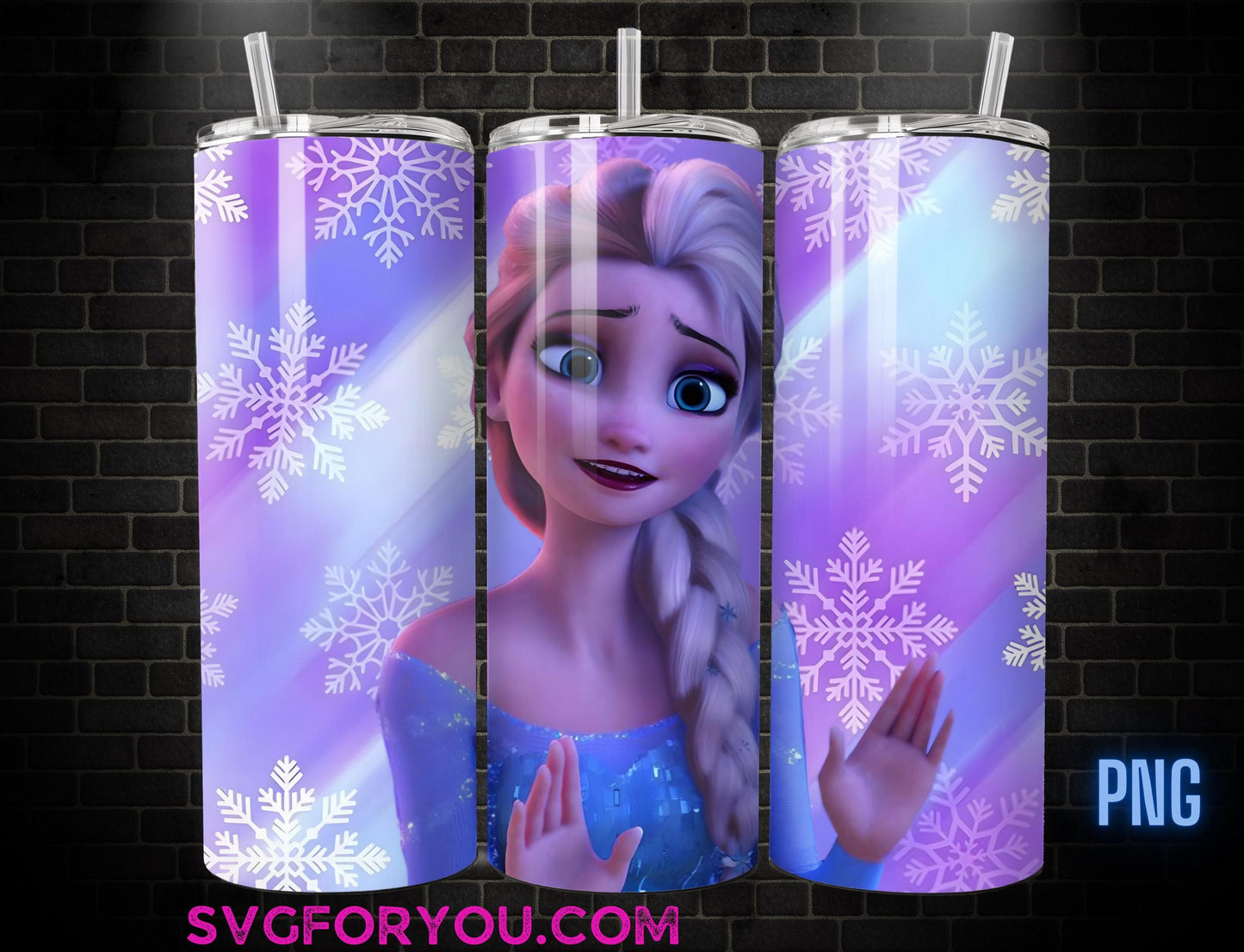 Elsa and Anna Christmas 20oz Skinny Tumbler Template PNG, Frozen Skinny Tumbler Wrap Design PNG File Digital Download