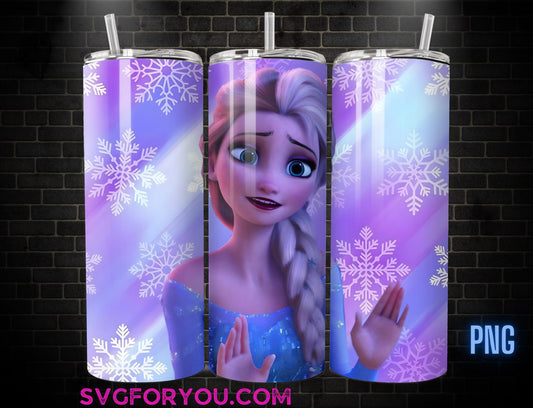 Elsa and Anna Christmas 20oz Skinny Tumbler Template PNG, Frozen Skinny Tumbler Wrap Design PNG File Digital Download