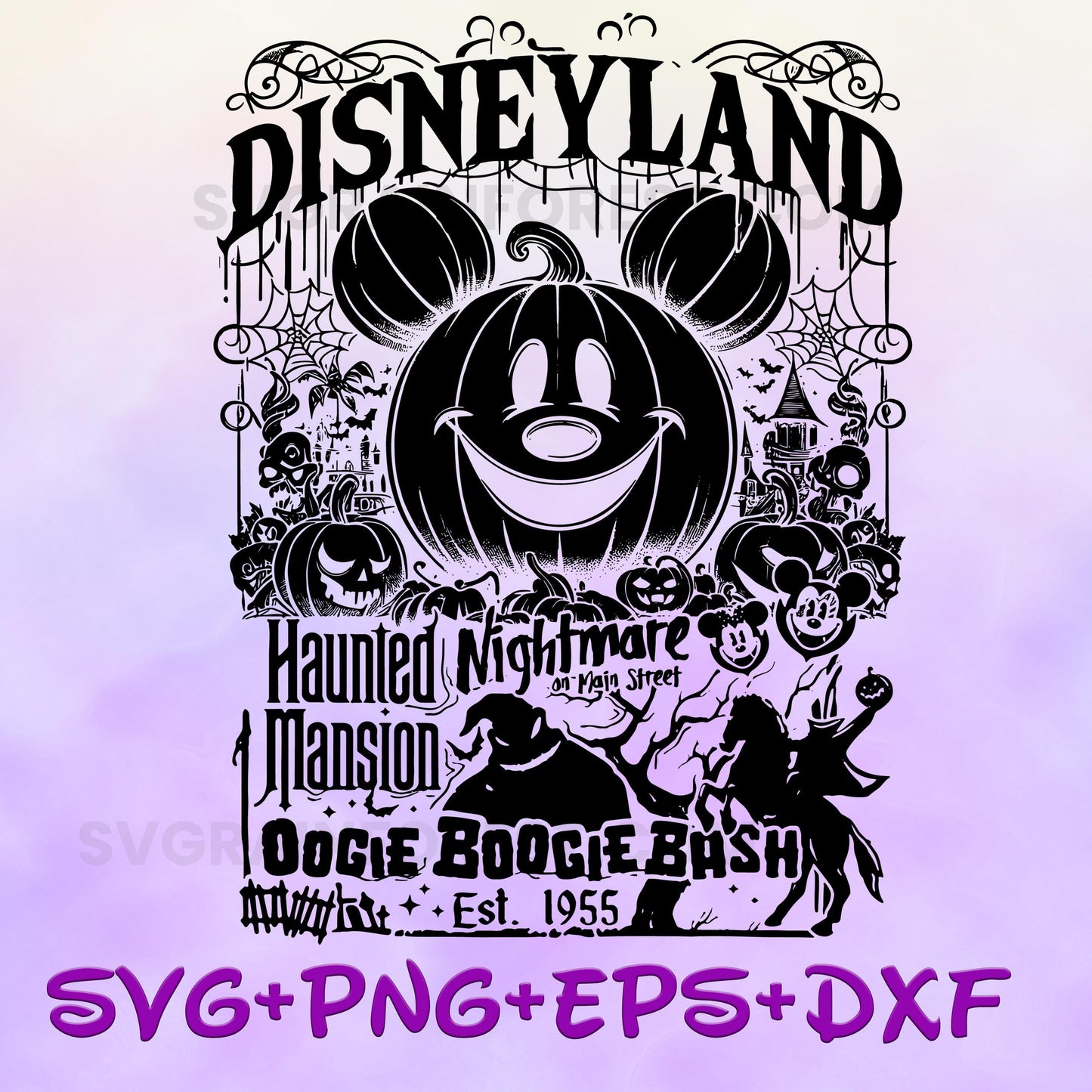 Mickey Haunted Mansion Nightmare on Main Street svg, Halloween Mouse And Friends, Trick Or Treat Svg, Spooky Vibes, halloween candy svg