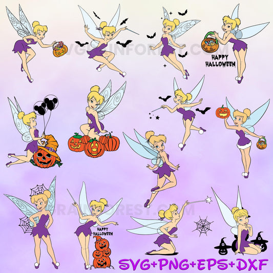 Tinkerbell Purple Halloween Svg, Princess Tinkerbell Svg, Bundle, Princess Tinkerbell Svg, Happy Halloween Svg, Cricut File png