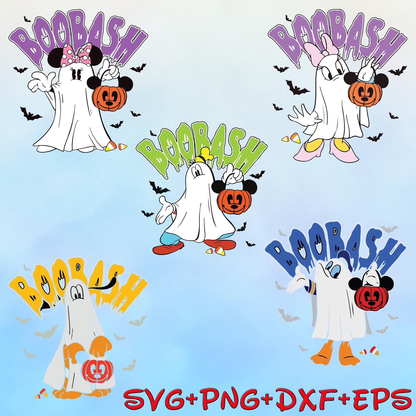 Mickey and Friends Halloween Boobash Masquerade SVG svg, Halloween Mouse And Friends, Trick Or Treat Svg, Spooky Vibes, halloween candy svg