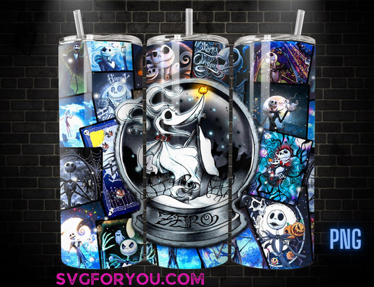 ZERO 20 oz Skinny Tumbler, Mickey Mouse Sublimation Design Template, Nightmare Before Christmas Comic Book Strip png