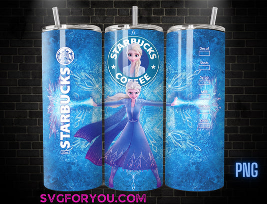 Princess Elsa and Anna Frozen Christmas 20oz Skinny Tumbler Template PNG, Frozen Skinny Tumbler Wrap Design PNG File Digital Download