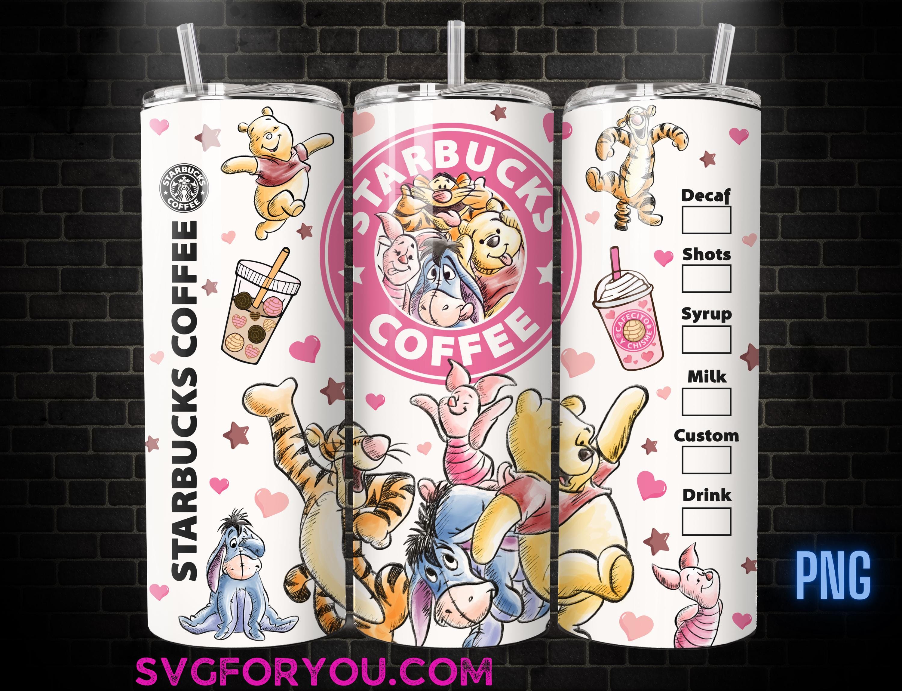 Retro Winnie the Pooh Tigger Piglet Eeyore Valentines 20oz Skinny Tumbler Template PNG, Pooh Skinny Tumbler Wrap Design PNG Digital Download