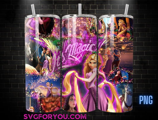 Its Magic Princess Rapunzel 20oz Skinny Tumbler Template PNG, Rapunzel Skinny Tumbler Wrap Design PNG File Digital Download