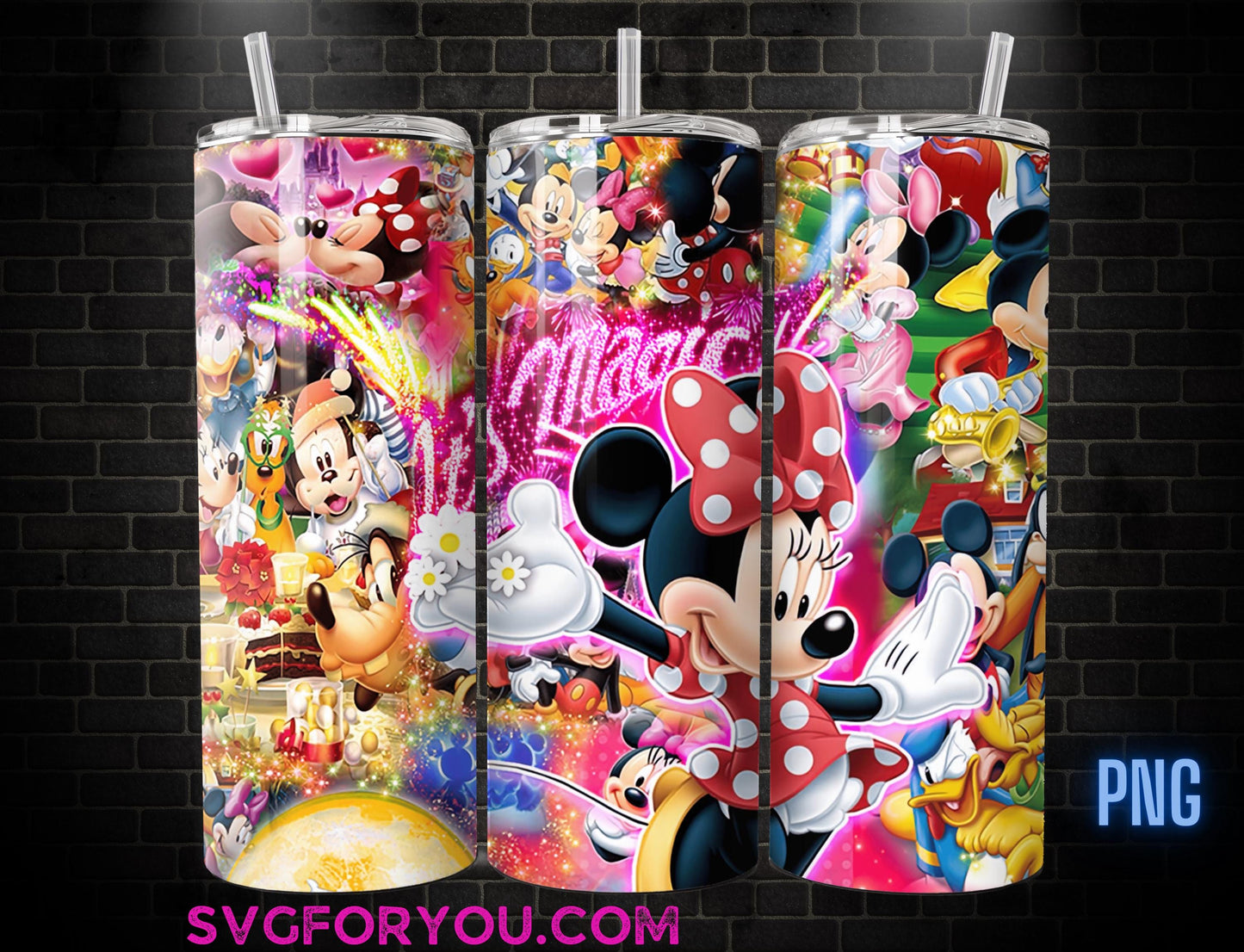 Its Magic Minnie Mouse 20oz Skinny Tumbler Template PNG, Mickey Mouse Skinny Tumbler Wrap Design PNG File Digital Download