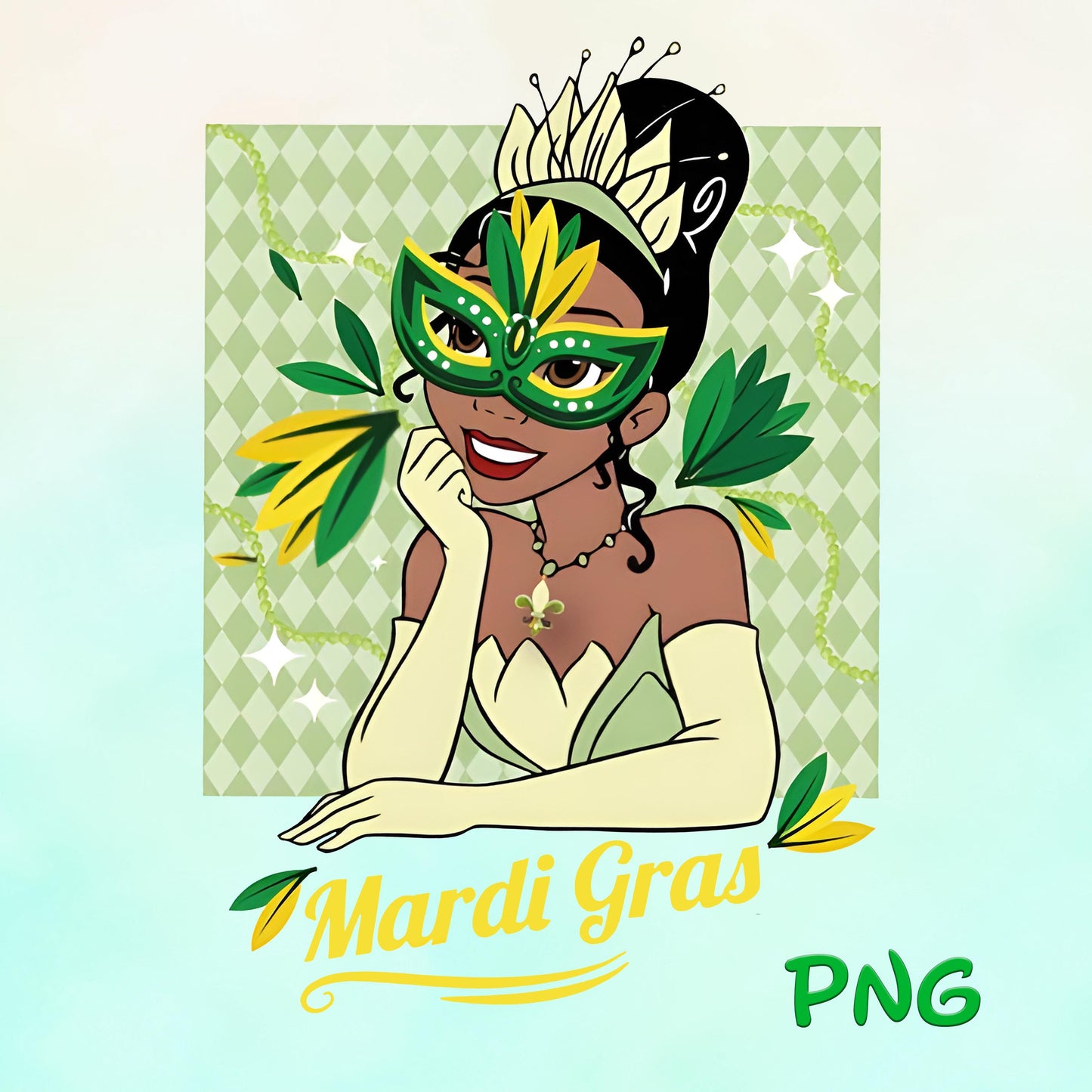 Princess Tiana Mardi Gras New Orleans Mardi Gras Carnival png, Tiana Sublimation Design, New Orleans Festival png download