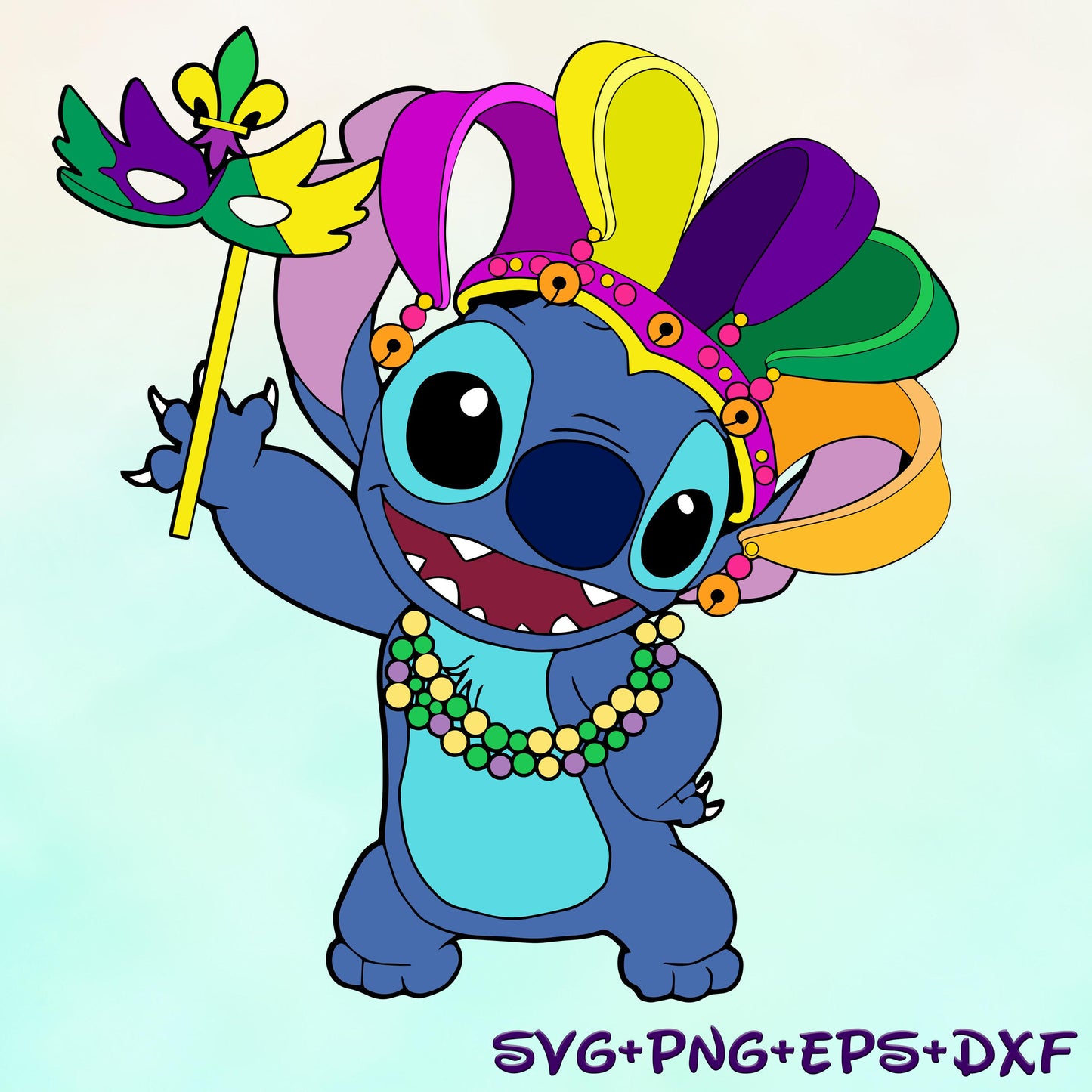 Stitch Mardi Gras Lilo And Stitch New Orleans Mardi Gras Carnival SVG png, Stitch Sublimation Design, New Orleans Festival svg png