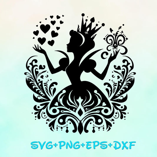 Princess Cinderella Mandala Princess SVG, Cinderella Enchanted , Silhouette Cut Files, Png, Printable, Sublimation Design