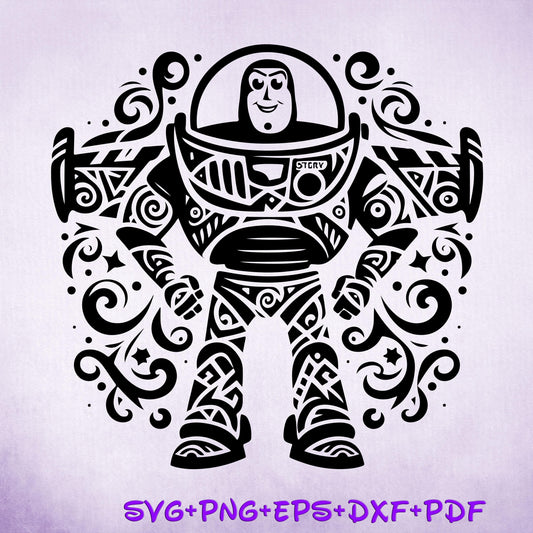 Buzz Lightyear Toy Story Mandala SVG, Toy Story SVG, Zentagle SVG, Mandala Svg, Silhouette Cut Files, Png, Printable, Sublimation Design