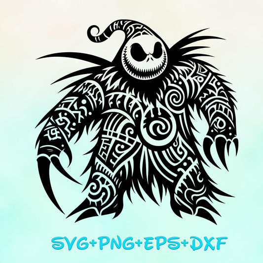 Wicked Oogie Boogie Mandala SVG, Enchanted Svg, Silhouette Cut Files, Zentangle SVG, Sublimation, Nightmare before christmas Png