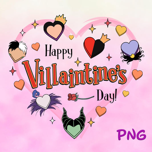 Happy villaintines Day Valentine Png, Valentine Horror Cartoon Villain Png, Cartoon Villain Png, Digital Download