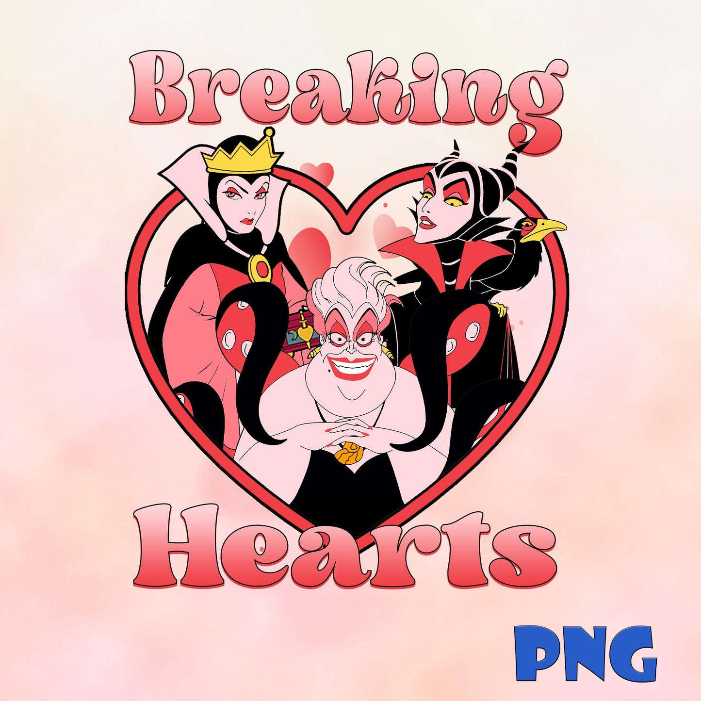 Breaking Hearts Valentine Png, Retro Anti Valentine Club Png, Valentine Horror Cartoon Villain Png, Cartoon Villain Png, Digital Download