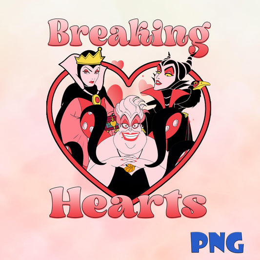 Breaking Hearts Valentine Png, Retro Anti Valentine Club Png, Valentine Horror Cartoon Villain Png, Cartoon Villain Png, Digital Download