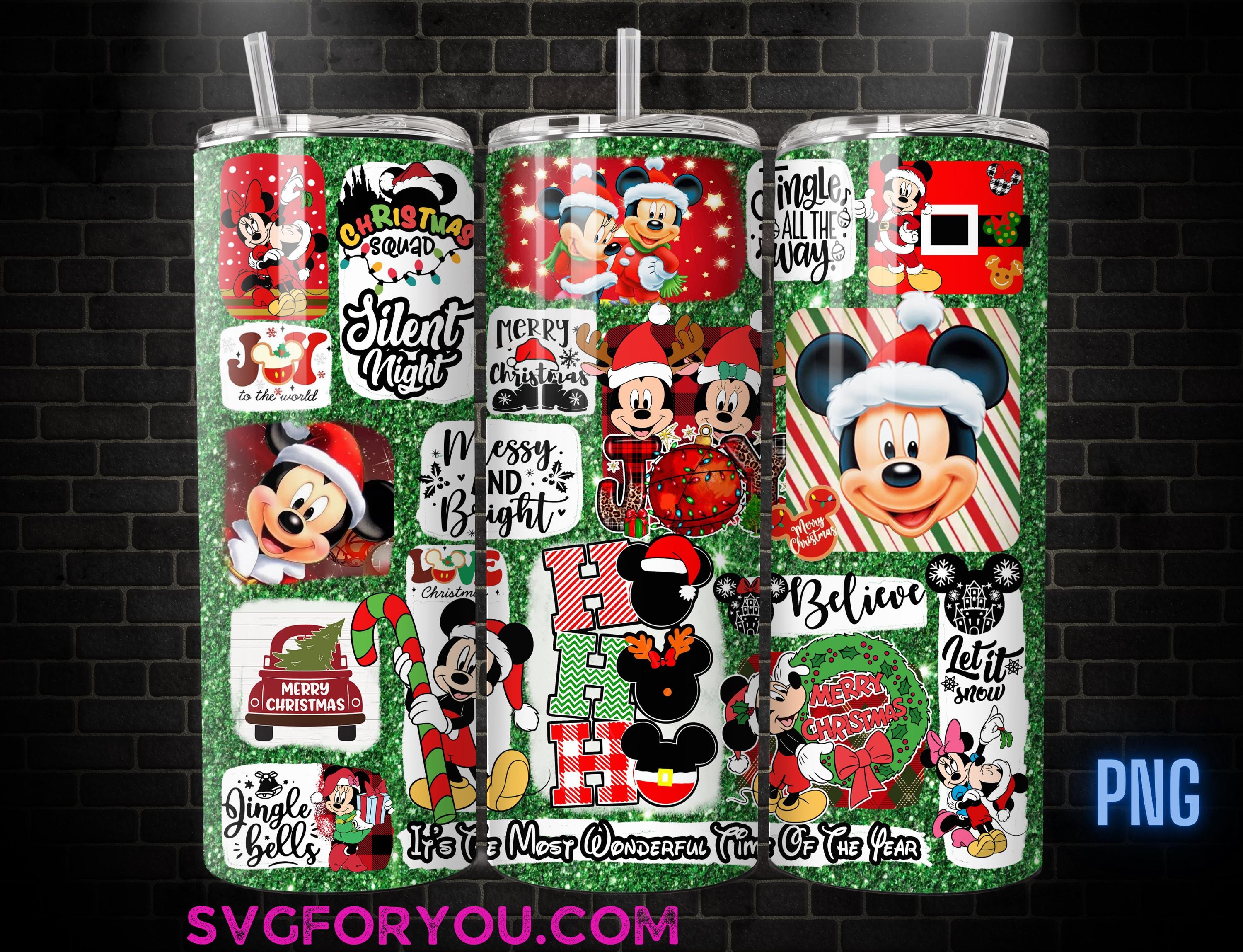 Christmas Mickey Minnie Mouse Tumbler Sublimation Template, Mickey And Friends Png, Mickey Mouse Christmas Tumbler PNG wrap