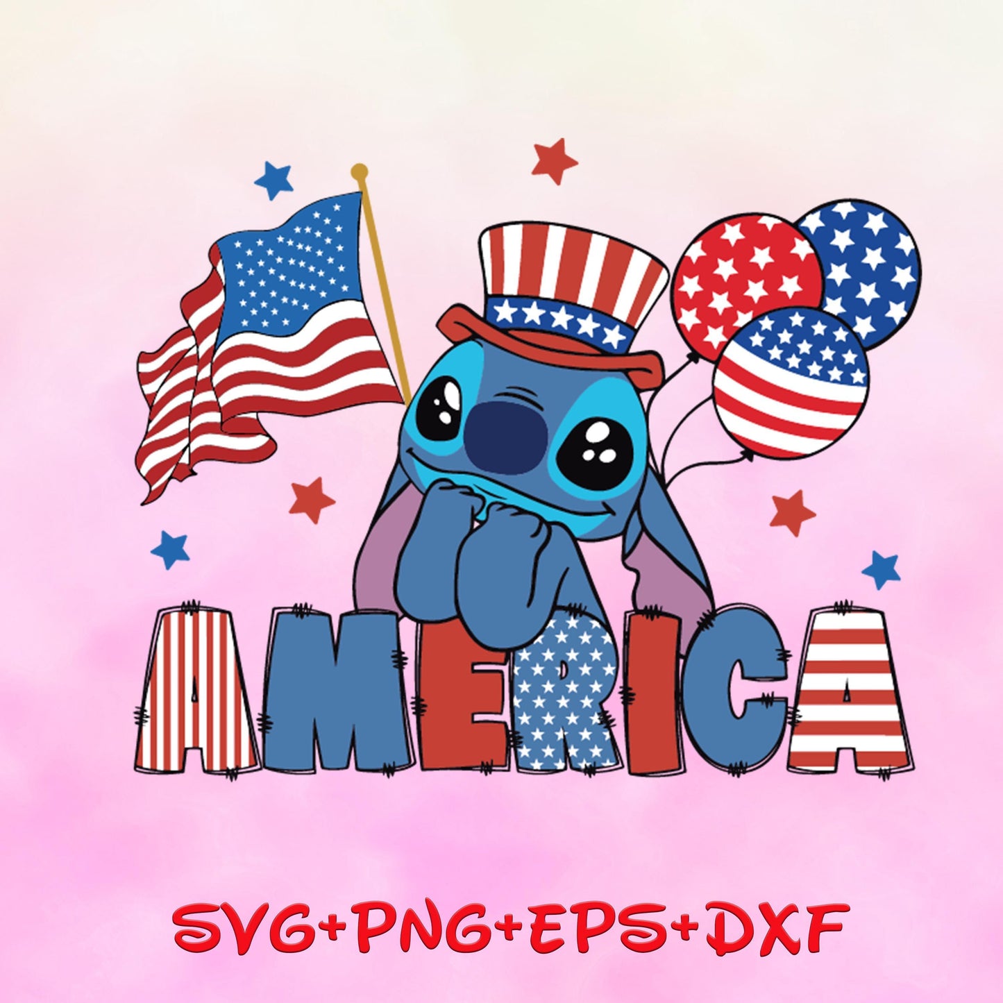 Stitch 4th of July SVG Lilo and Stitch 4th of July SVG 4th of July Stitch SVG Stitch Fourth of July Svg Stitch Independence Day Svg