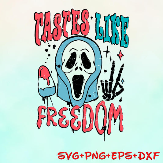 Ghostface Tastes Like Freedom SVG PNG, 4th Of July Horror Movie svg, Ghostface Patriotic Independence Day Svg