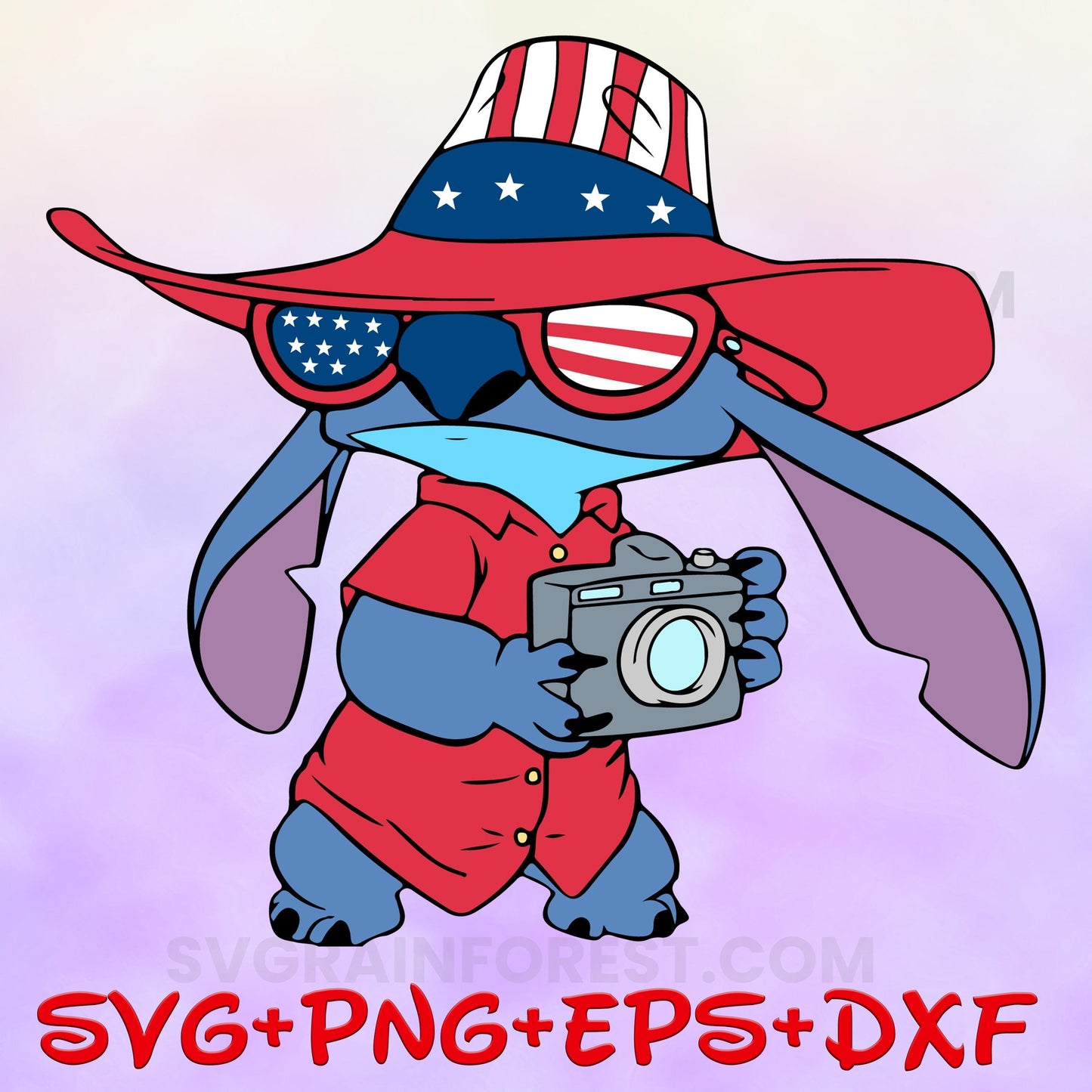 Stitch 4th of July SVG Lilo and Stitch 4th of July SVG 4th of July Stitch Statue SVG Stitch Fourth of July Svg Stitch Independence Day Svg