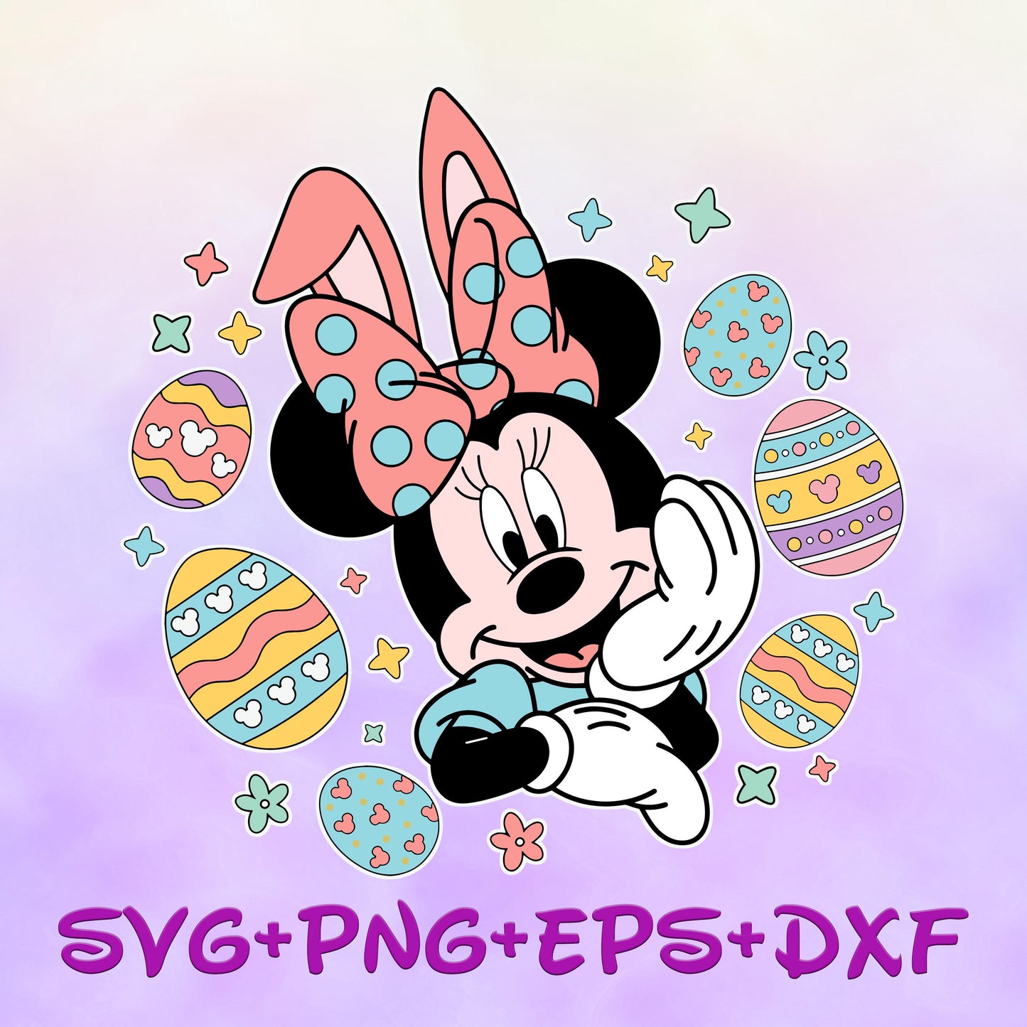 Minnie Mouse Easter Svg, Happy Easter Svg, Character Face svg, Easter Svg, Easter Egg Svg, Bunny Svg, Mouse Easter Shirt, Easter Sublimation