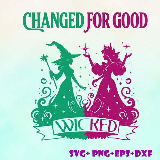 Wicked SVG PNG Digital Download, Defying Gravity svg png Clipart, Wicked Changed For Good, Wizard Movie Fan Shirt Designs