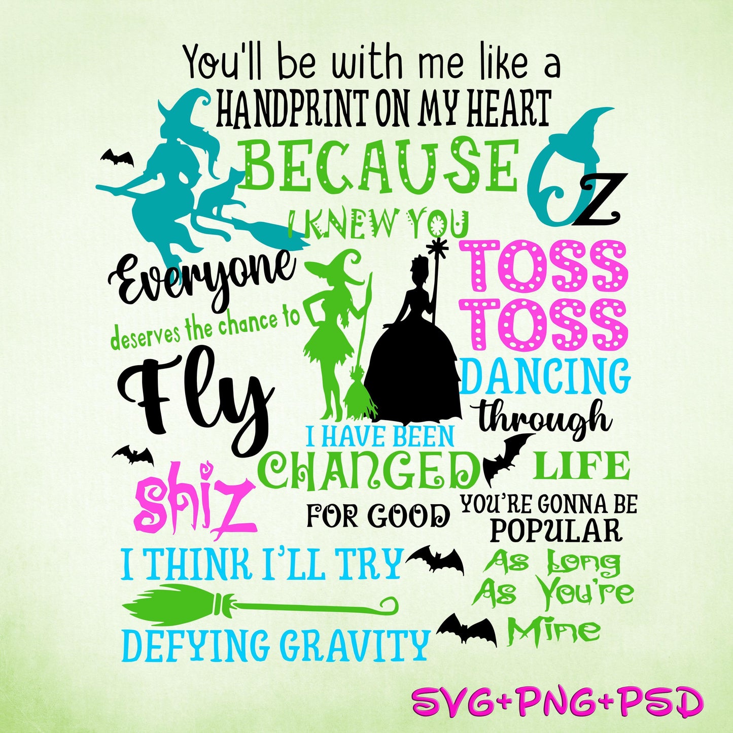 Wicked Movie Changed For Good SVG, Wicked Movie SVG, Elphaba And Glinda Wicked Musical Movie 2024 SVG